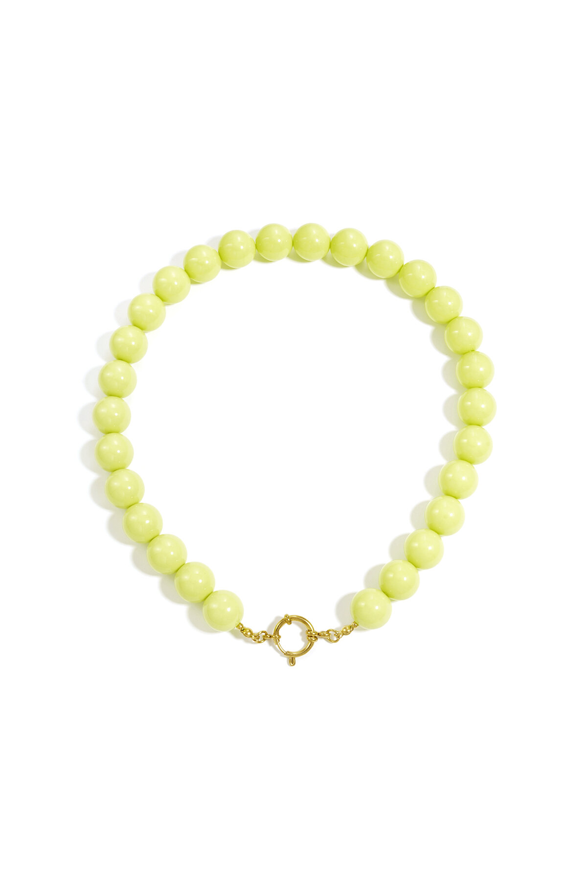 Necklace with large beads and front closure-15mm h5