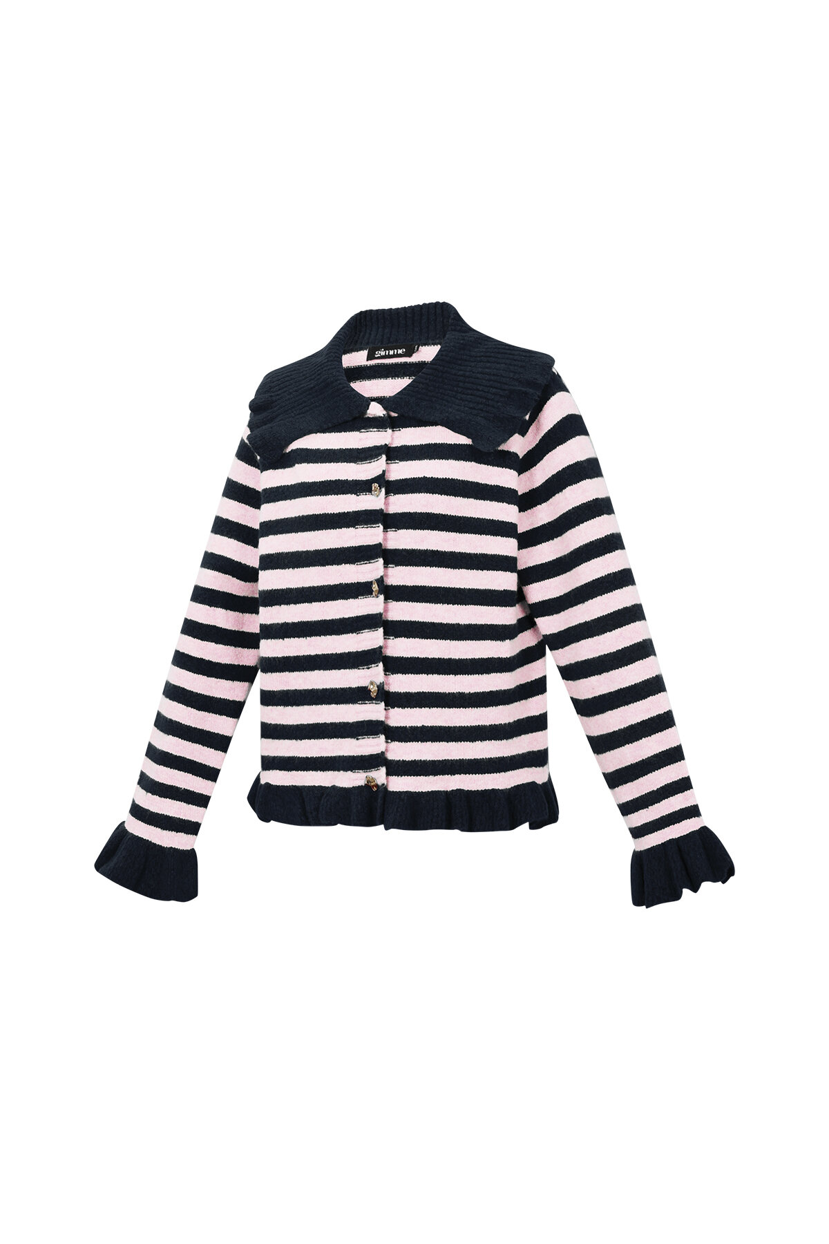 Knitted Polyester Fiber Women's Cardigan Casual Stripes h5Picture2