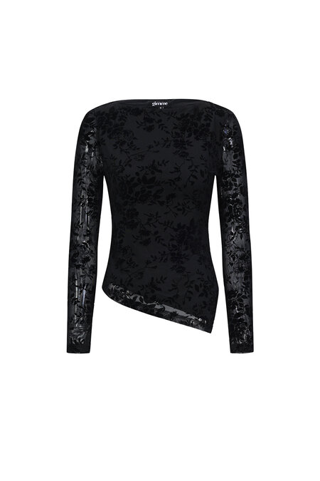 Mesh top with suede floral print – designed to match 2
