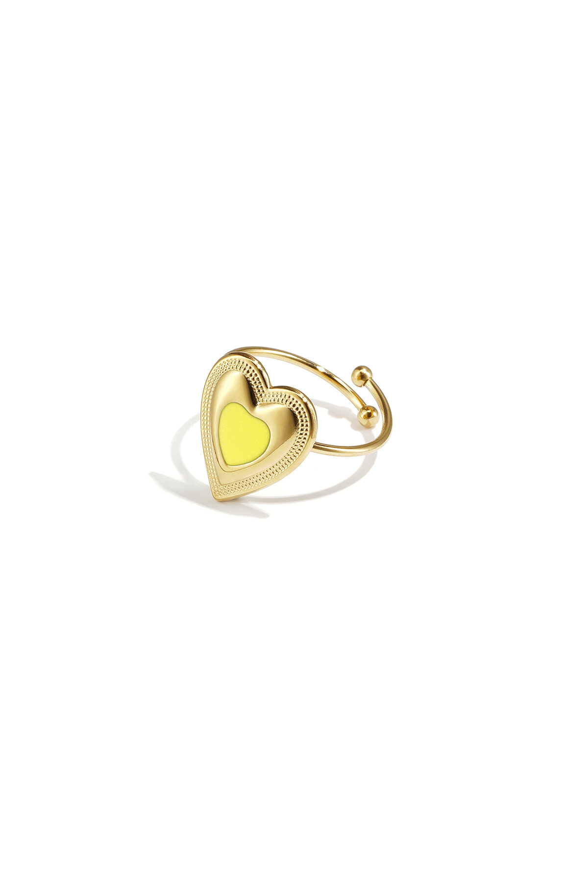 Adjustable statement ring with colored heart h5 Picture3