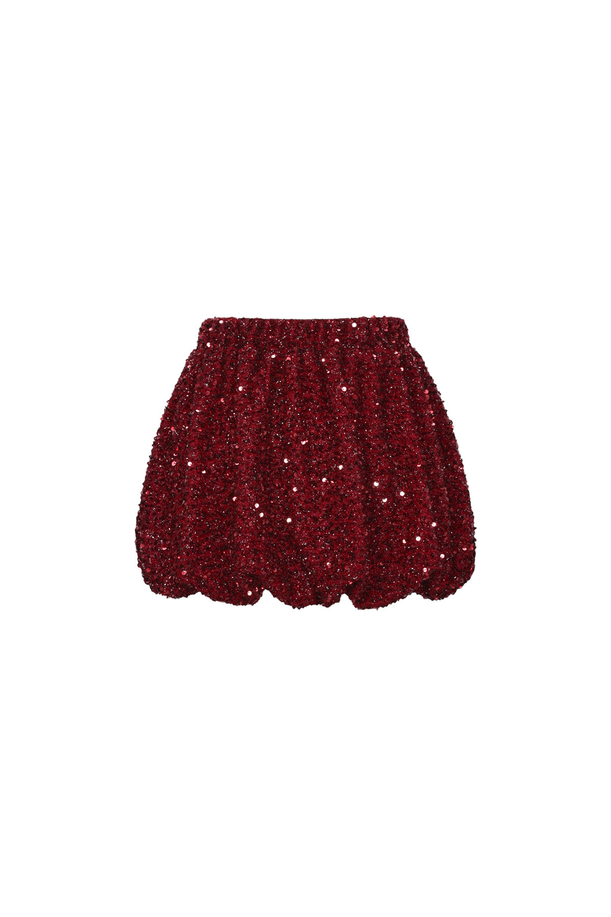 Woven Polyester Fiber Women's Mini Skirt Elegant Sequins 