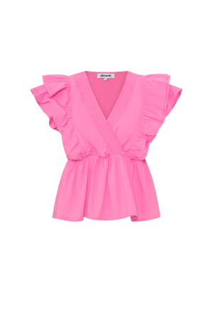 Blusa Sin Mangas Tejida Elegante Borde Con Volantes Color Sólido Primavera/Verano h5 