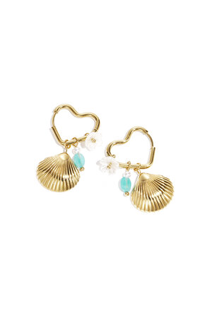 Heart-shaped hoop earrings with charms h5