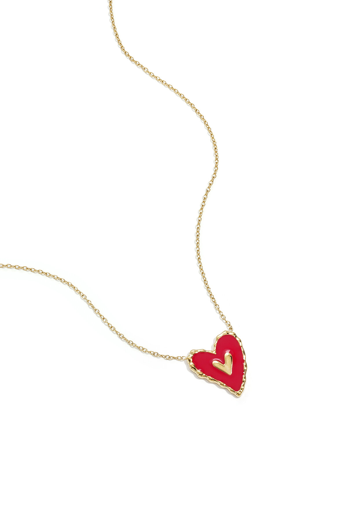 Necklace with hanging red heart 2