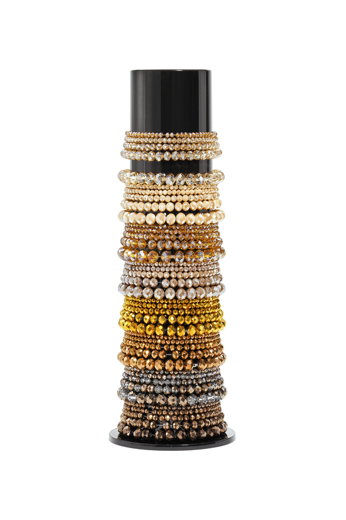 Bracelet display with glass bead bracelets 