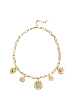 Necklace with sun and heart charms h5