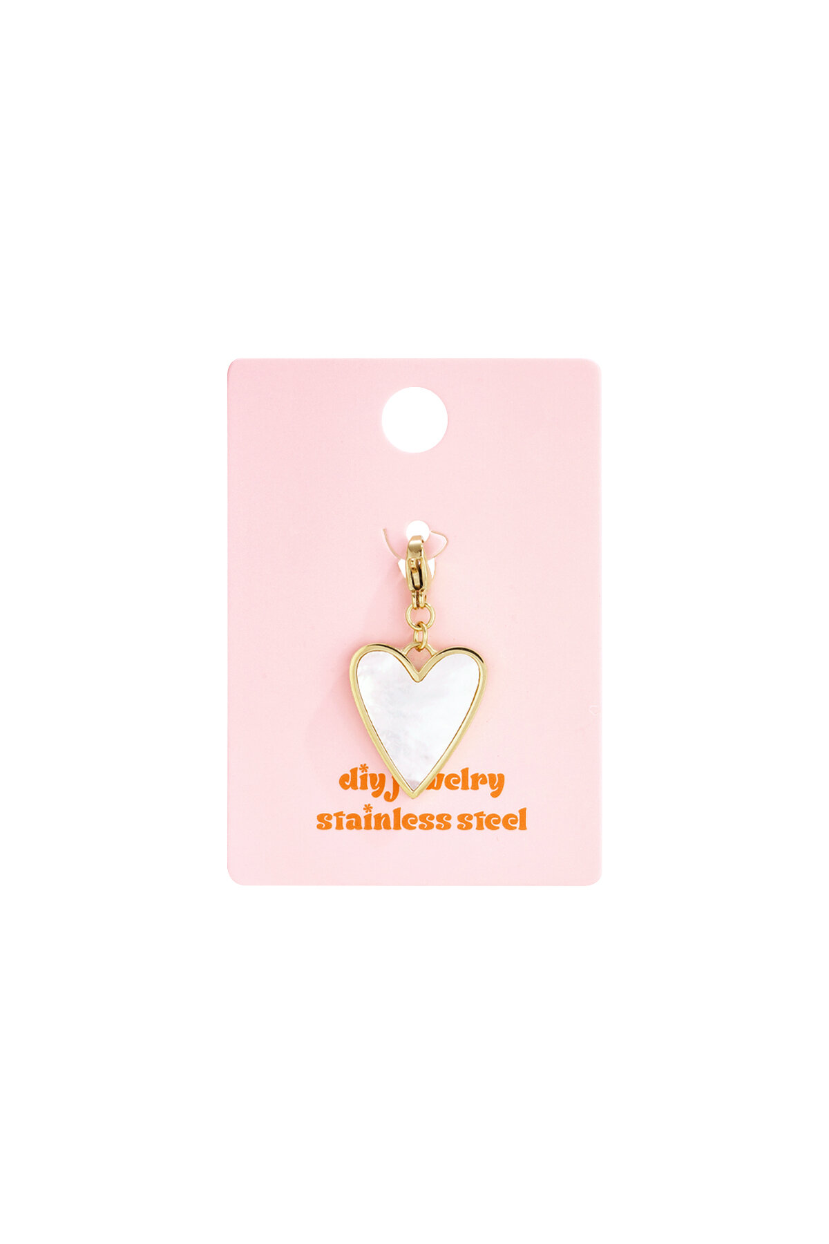Colgante de joyería con forma de corazón de nácar hecho a mano. h5Imagen3