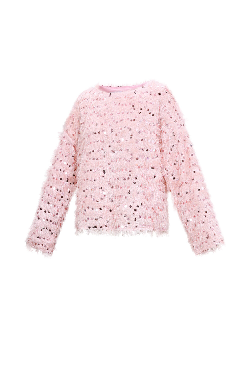 Woven Polyester Fiber Women's Long Sleeve Top Elegant Sequins h5Picture2