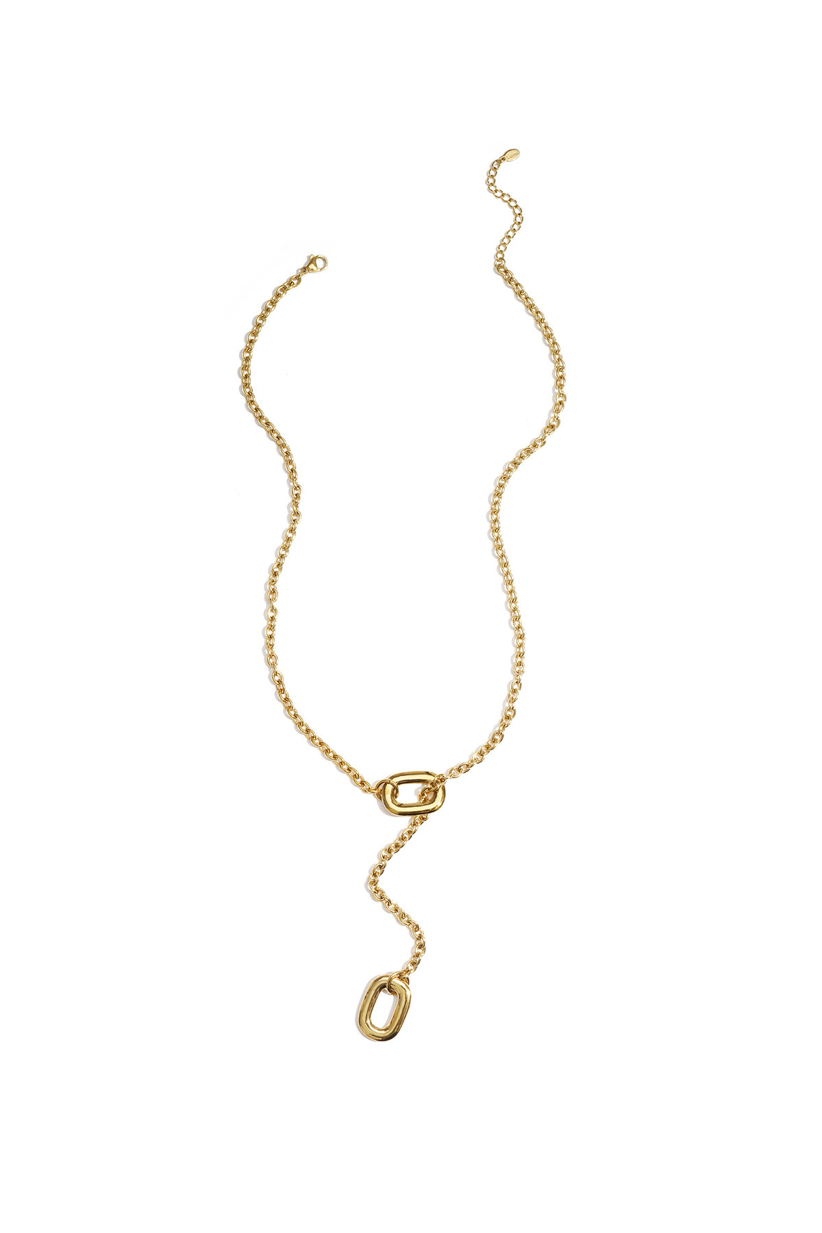 Y-shaped necklace with oval ends h5 