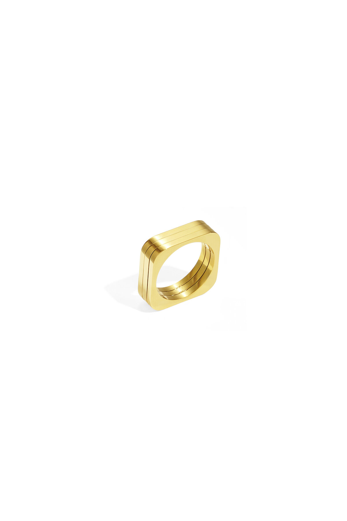 Edelstahl Minimalist Ringe Rechteck Simple Daily Simple Serie Damenschmuck 