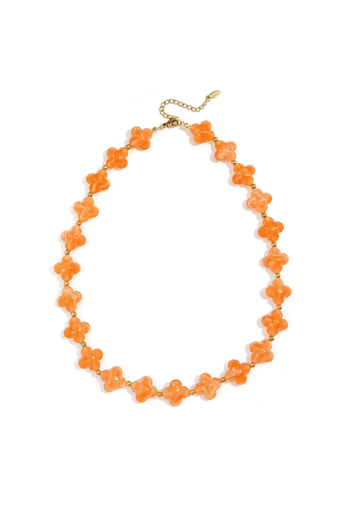 Bead necklace with clover beads 2