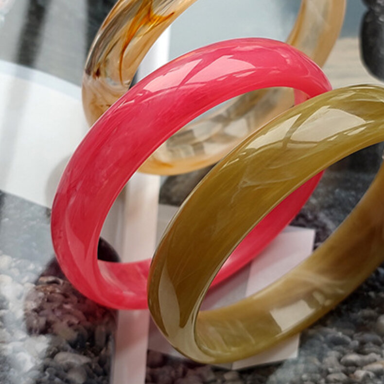 1 Piece Simple Series Elegant Gradient Color Acrylic Women's Bangles h5 Picture3