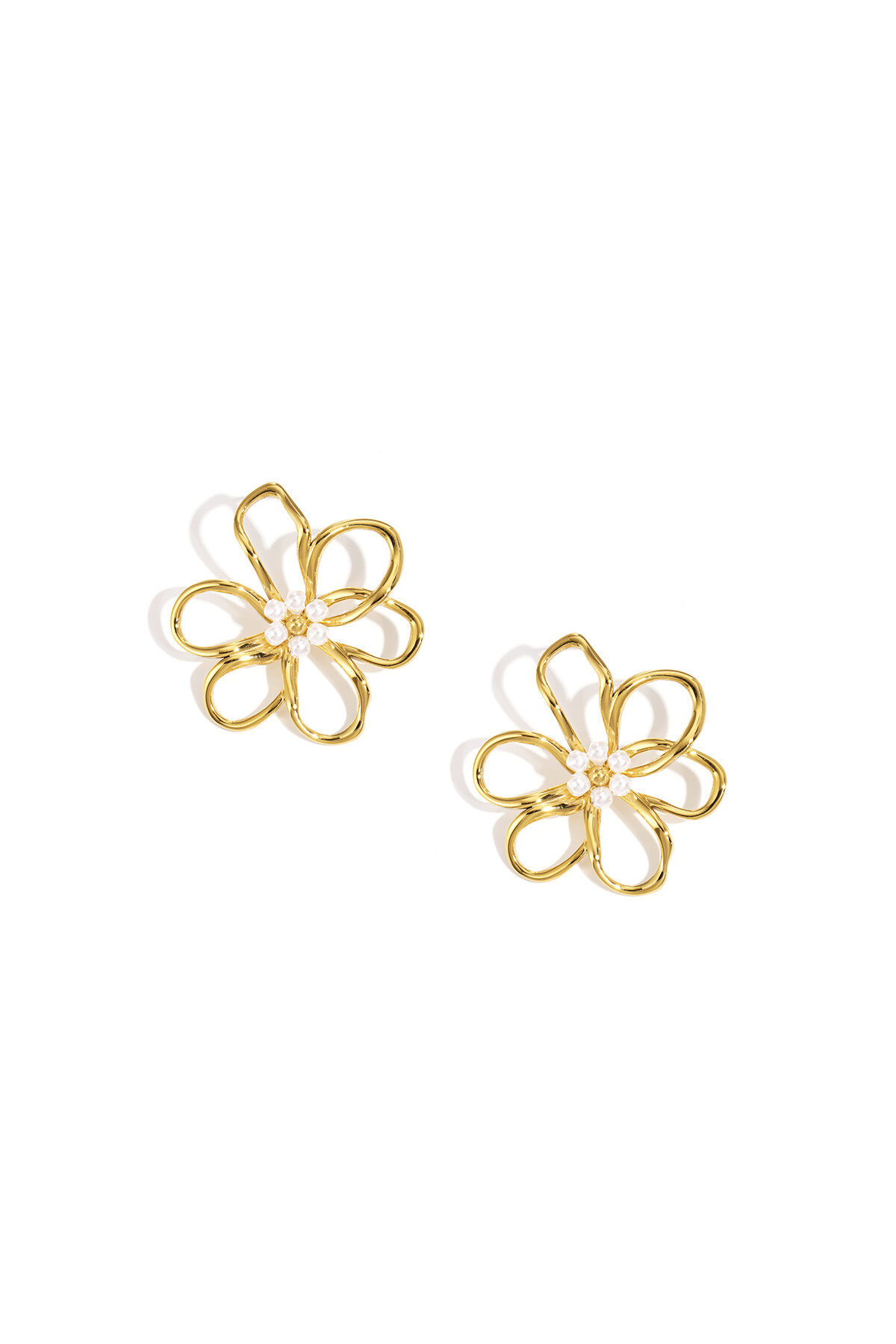Stainless Steel Stud Earrings Flower Casual Daily Simple Series Women's jewelry 2
