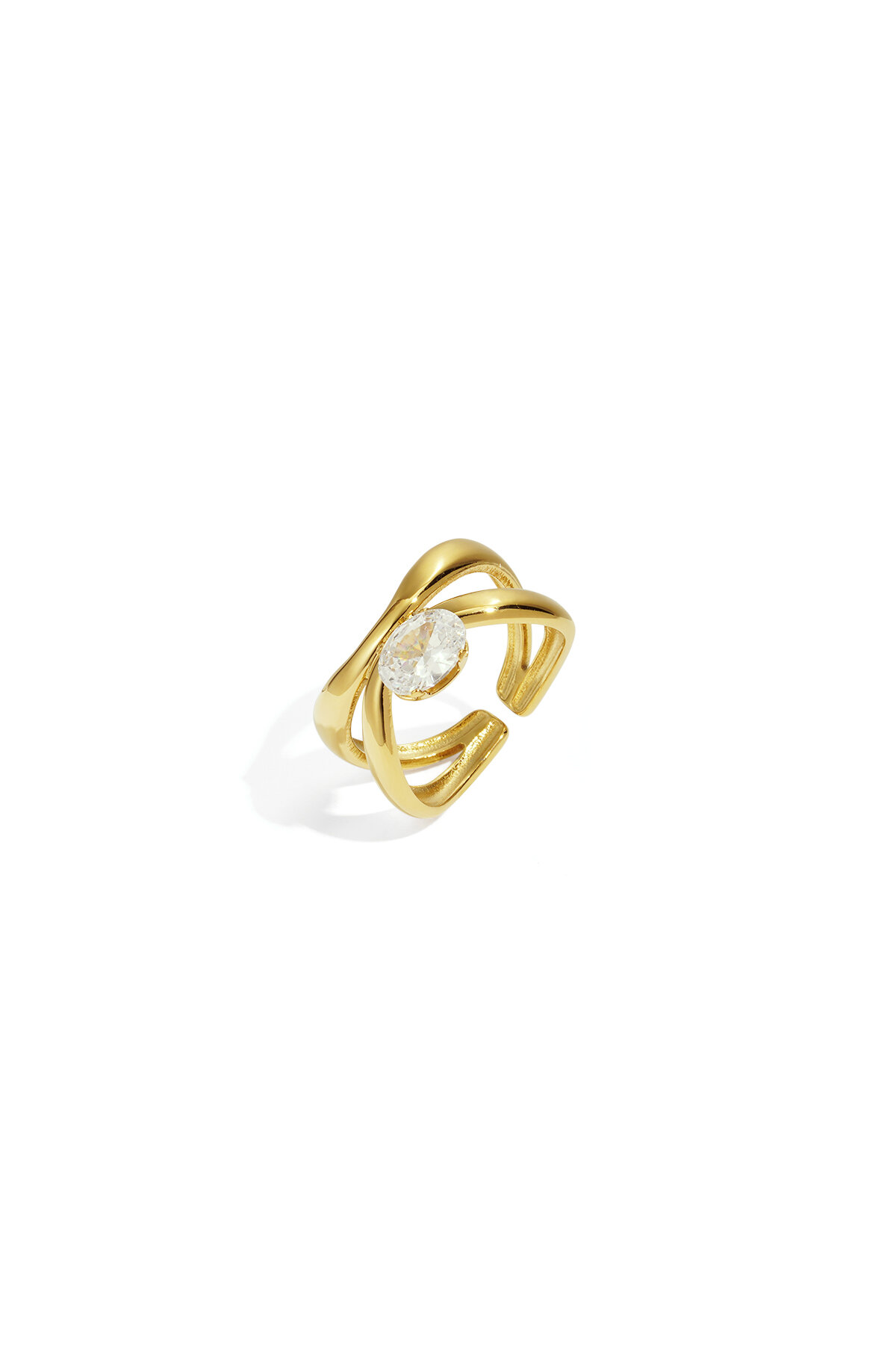 Stainless Steel Gemstone Rings lines Simple Daily Simple Series Women's jewelry h5 