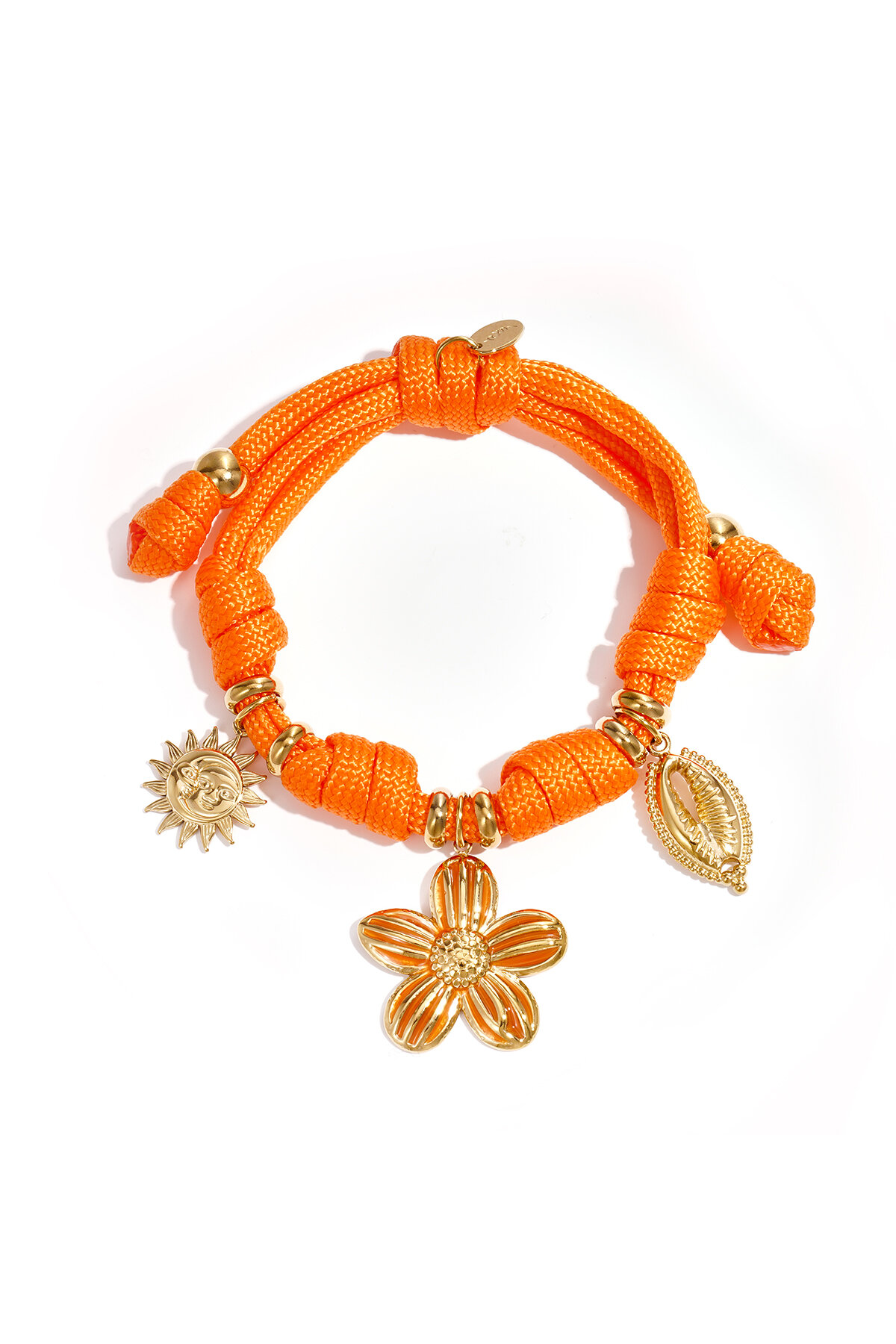 Rope bracelet with knots and various charms 2