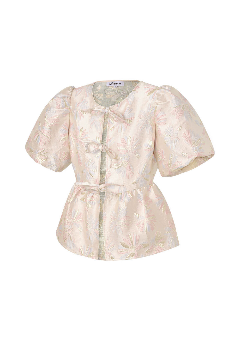 Woven Polyester Fiber Women's Short Sleeve Top Elegant Floral Print h5Picture2