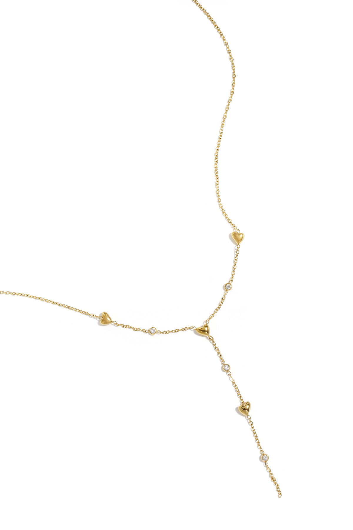 Y-line necklace with filled hearts h5