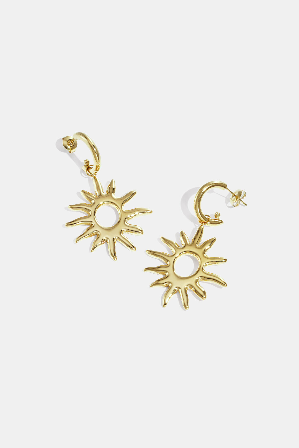 Boucles d'oreilles pendantes en acier inoxydable, collection soleil, style décontracté et simple pour femmes 2