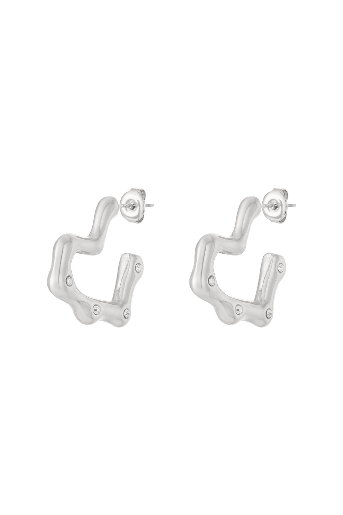 Stainless Steel Hoop Earrings Heart Daily Daily  Women's jewelry Picture3