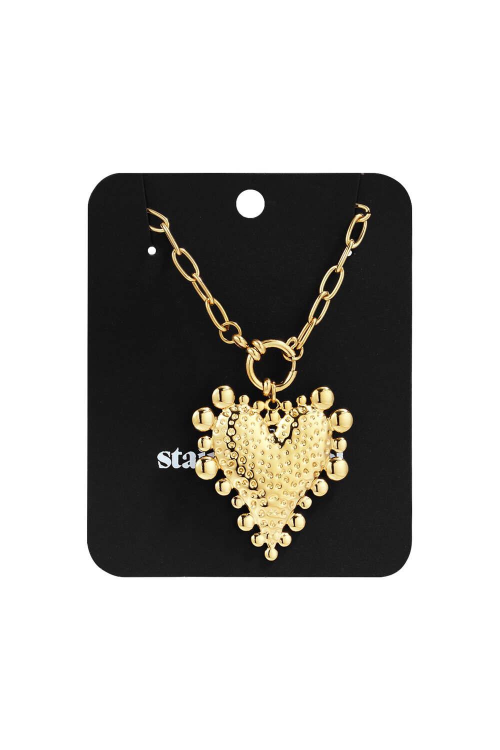 Long necklace with chunky heart charm h5Picture4