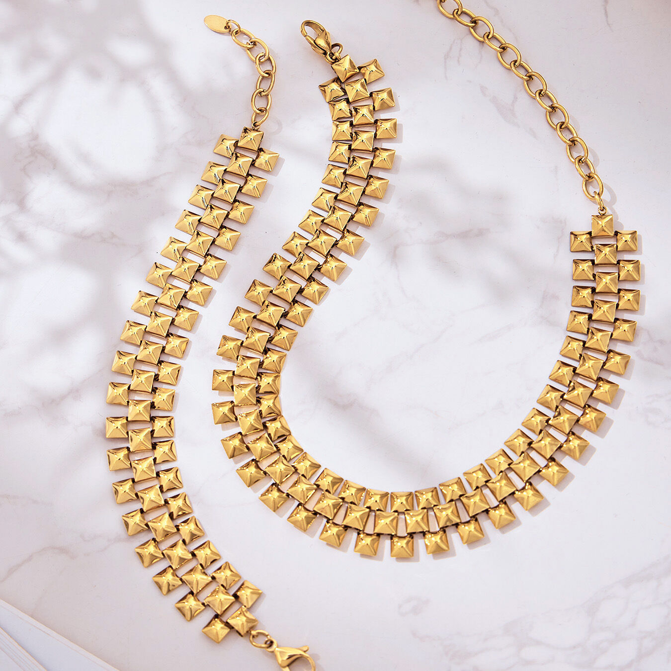 Simple Chain Stainless Steel Gold Color Women's Chain Necklaces