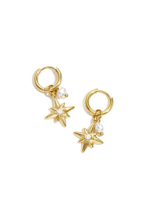 Earrings with pearl and star pendants h5