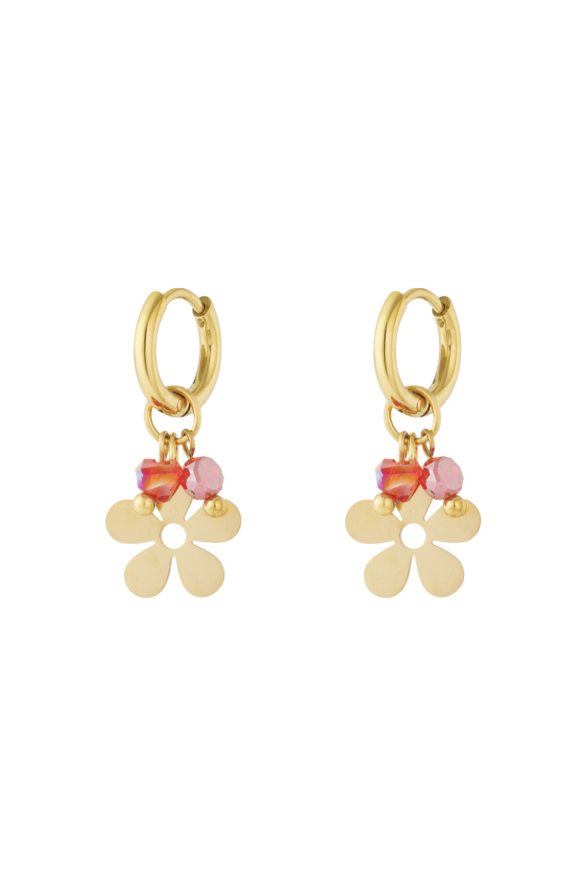 Stainless Steel Drop Earrings Flower Casual Daily 2