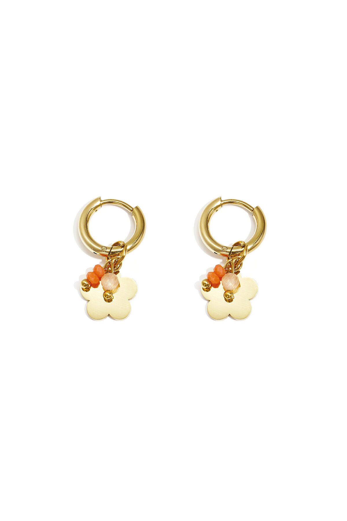 Earrings with hanging flower and beads h5 Picture4