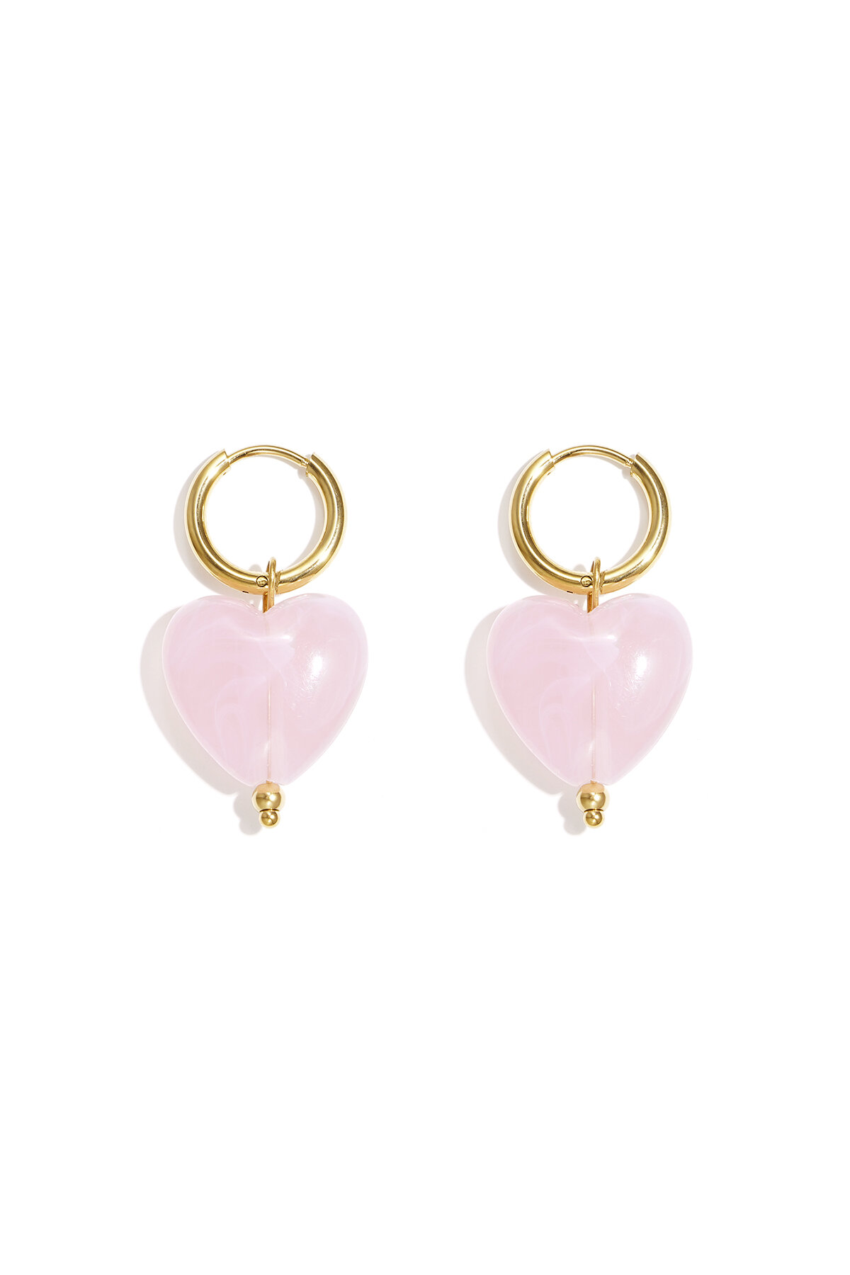 Earrings with heart-shaped beads h5 