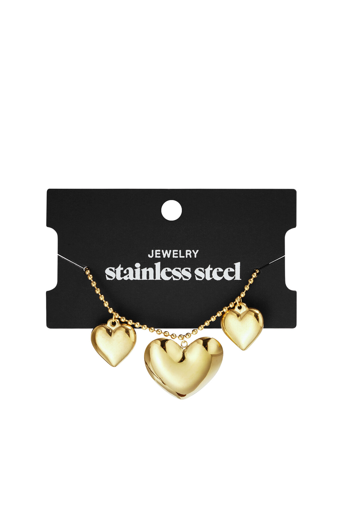 Pulseras de acero inoxidable con dijes de corazón, informales, diarias, sencillas, joyería para mujer h5Imagen3