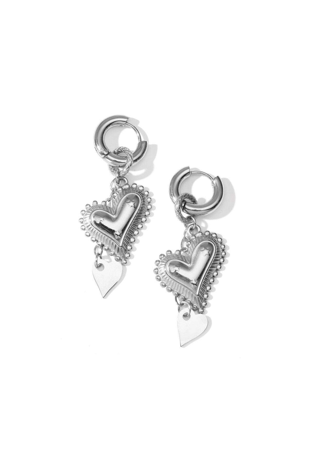 Stainless Steel Drop Earrings Heart Casual Daily Simple Series Women's jewelry h5 Picture3