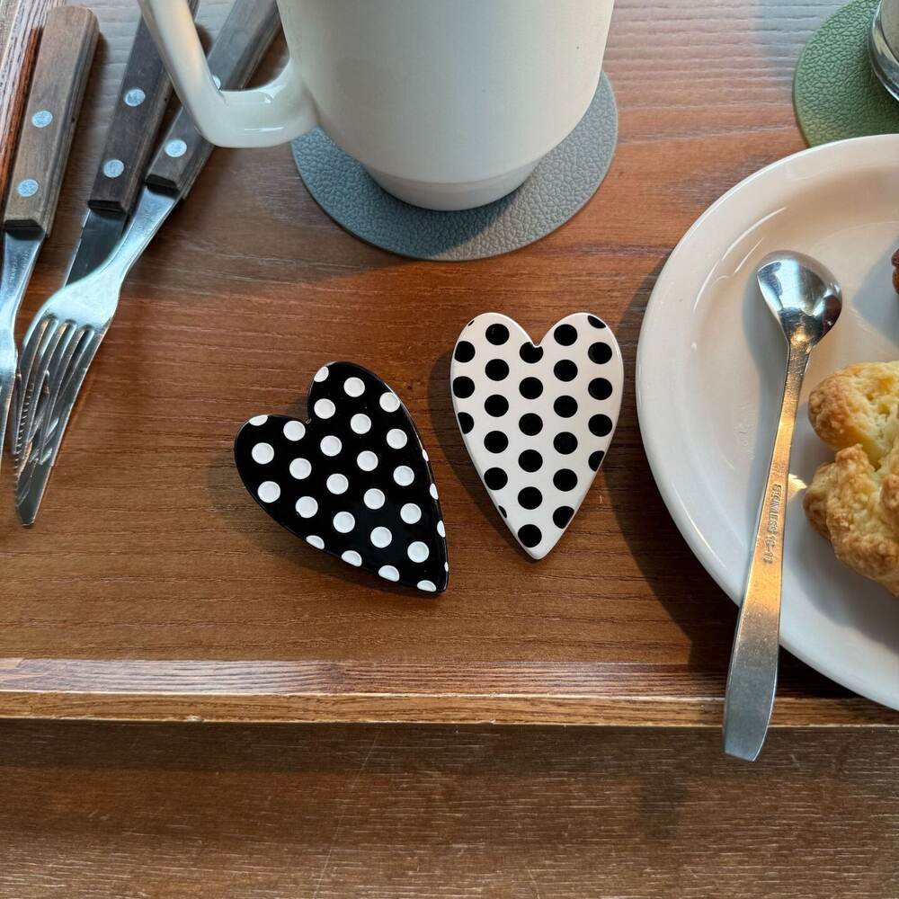 Classic Heart Polka Dots Acetate Women's Hair Clips h5Picture3