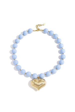 Bead necklace with hanging heart h5 Picture4