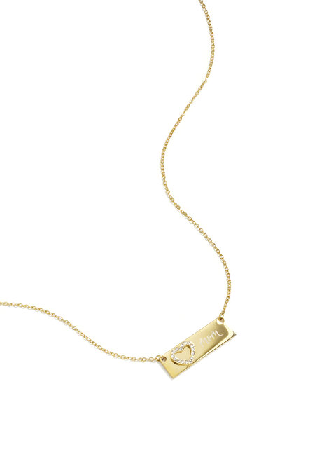 Ketting met plaatje en hart 2
