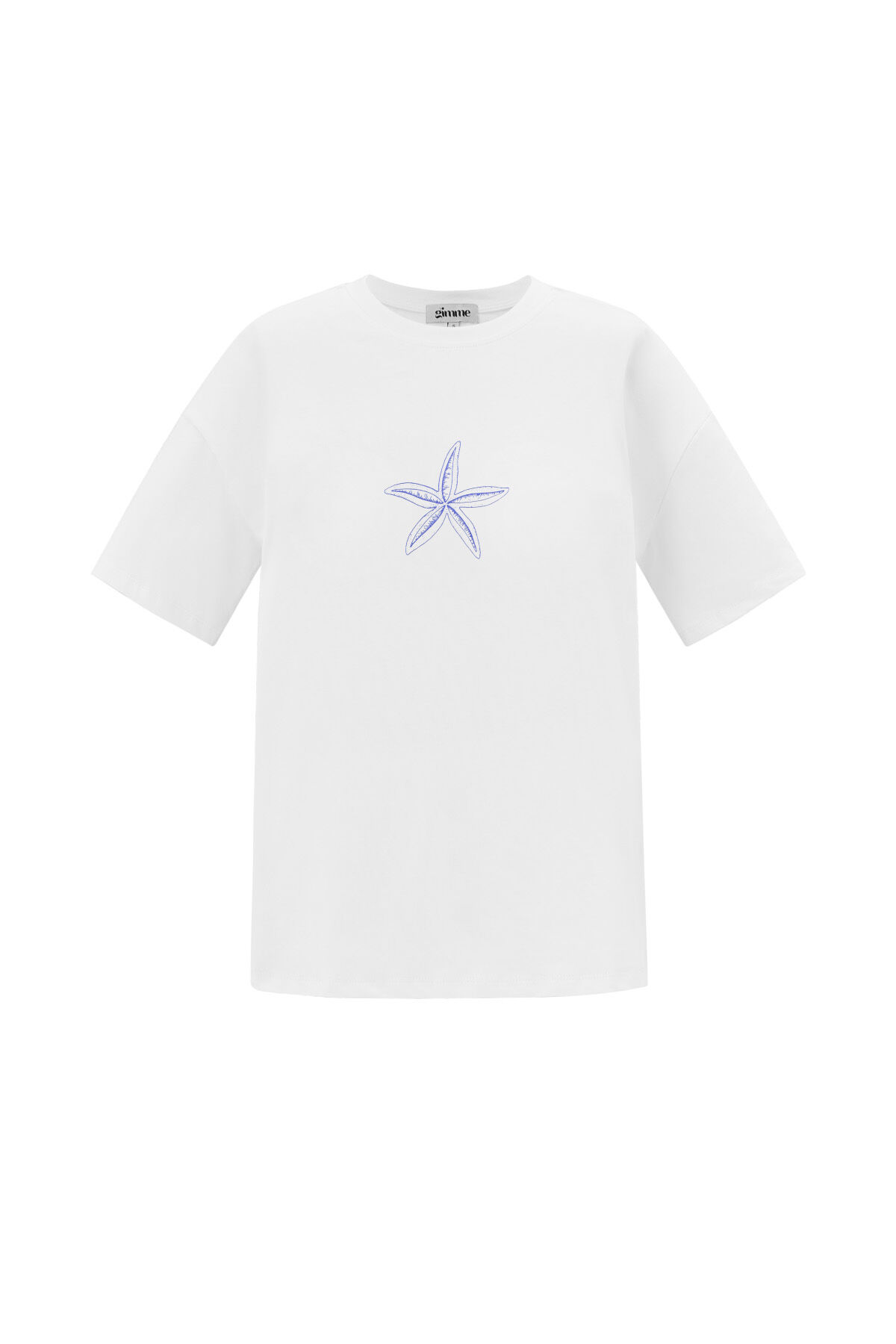 Cotton Women's T-shirt Casual Embroidered Starfish h5 
