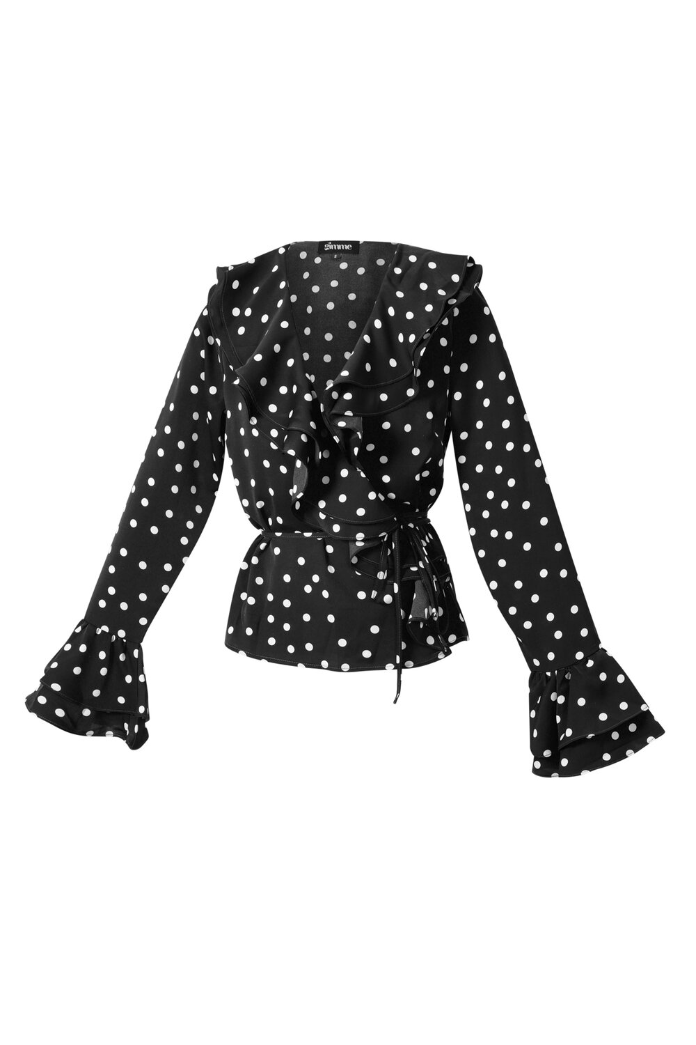 Woven Polyester Fiber Women's Blouse Elegant Polka Dots h5Picture2