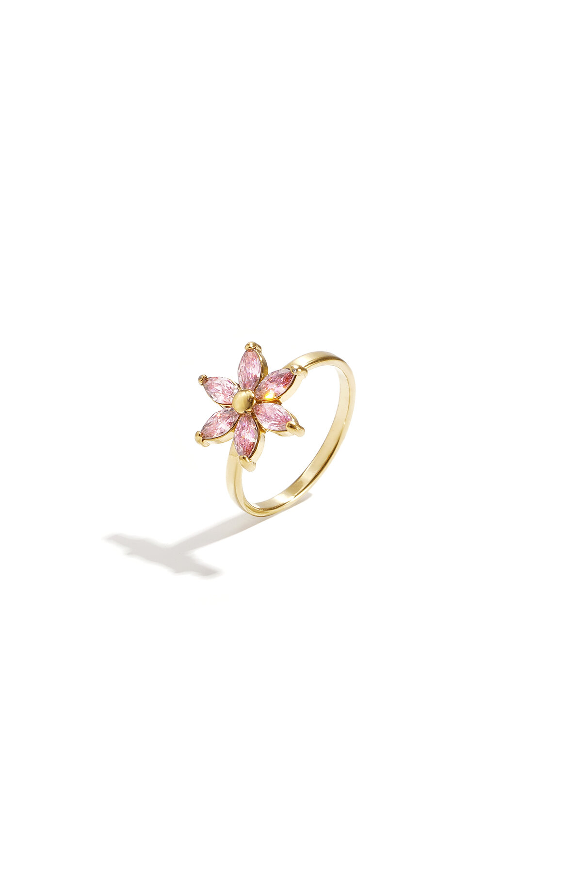 Ring with rhinestone flower h5