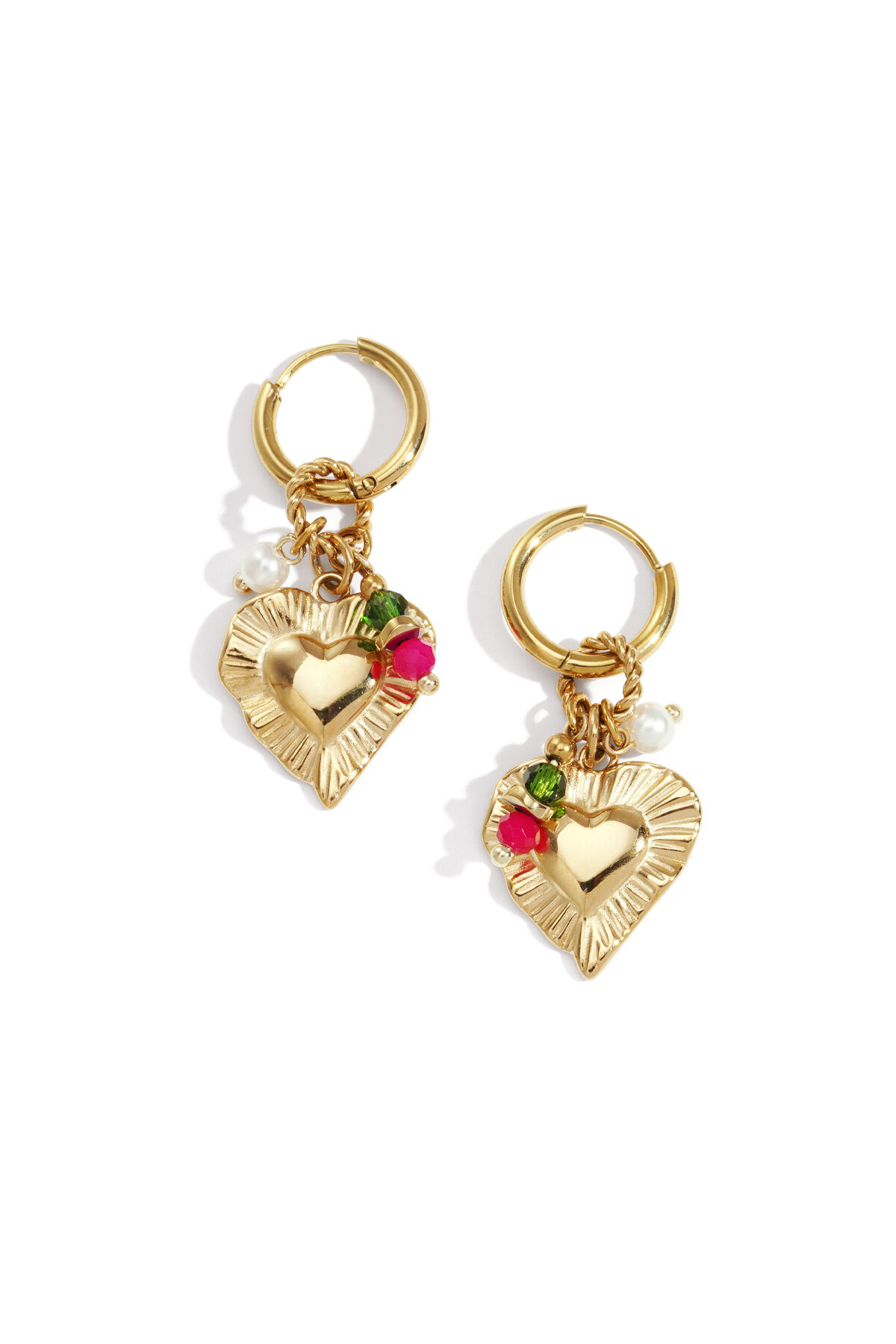 Heart Happy Charm earrings h5 