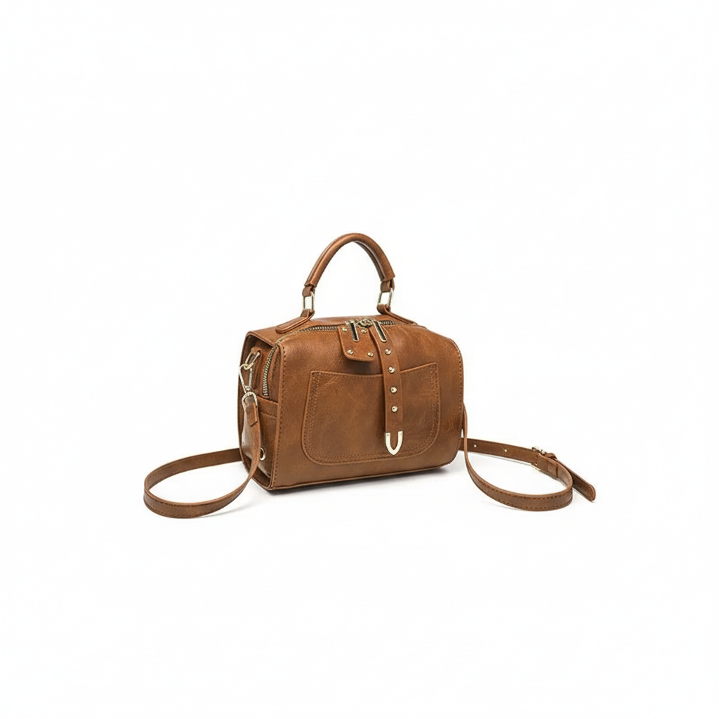 1 Stück schicke einfarbige PU-Boston-Handtaschen für Damen h5 Bild5