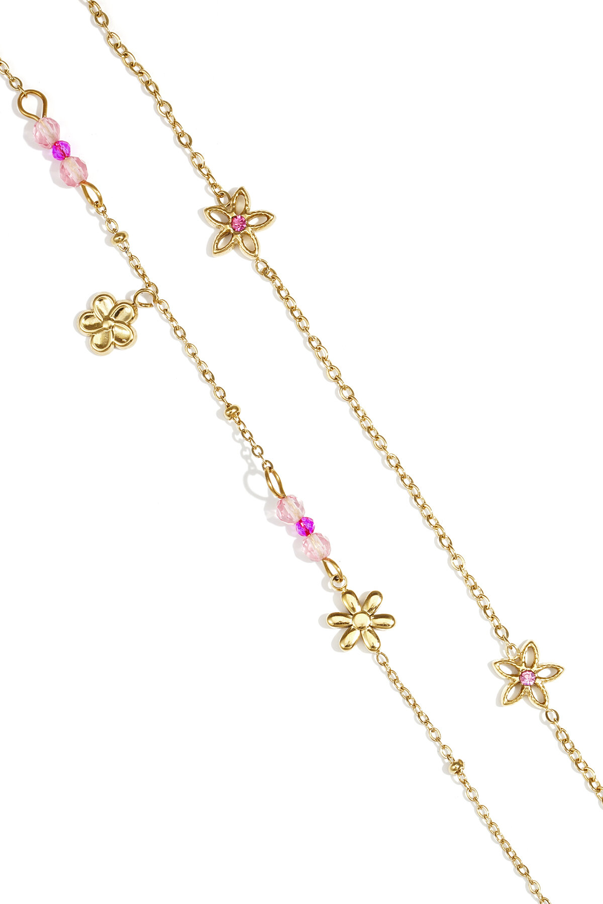 Double bracelet with colorful flowers Picture3