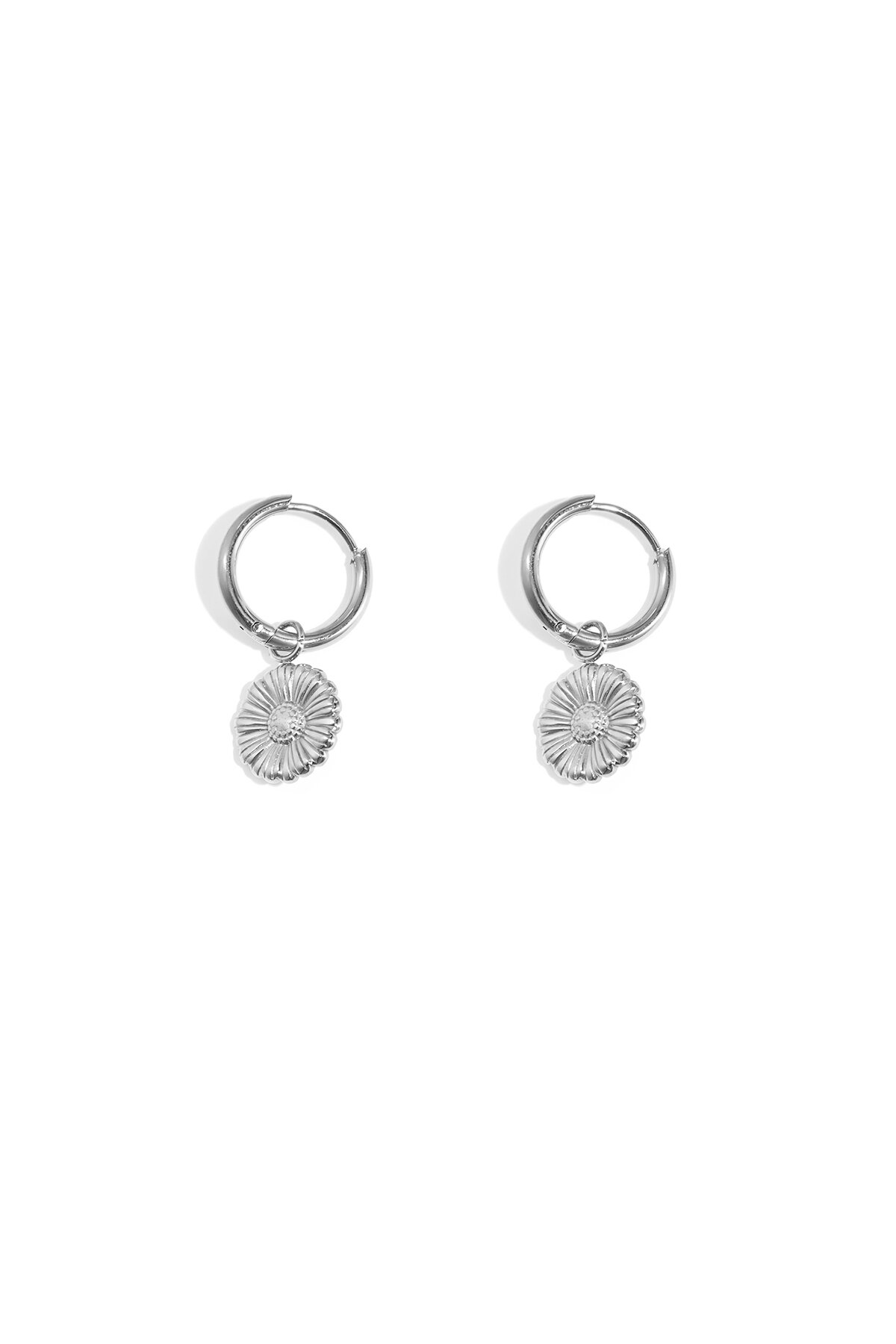Flora charm earrings - Silver Color color h5 