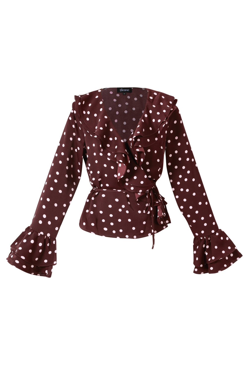 Woven Polyester Fiber Women's Blouse Elegant Polka Dots h5Picture12