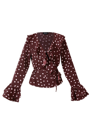 Woven Polyester Fiber Women's Blouse Elegant Polka Dots h5 Picture12