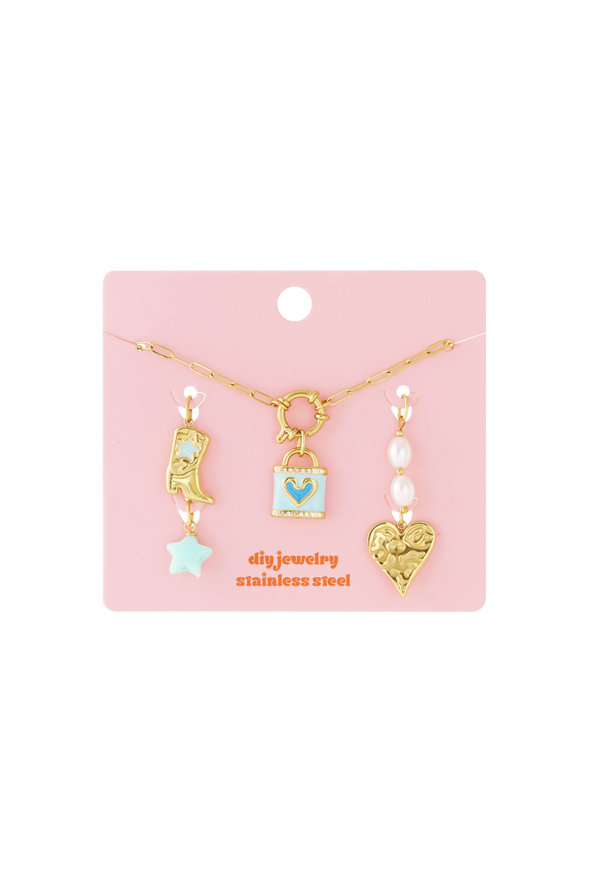 Blue heart DIY necklace Picture4