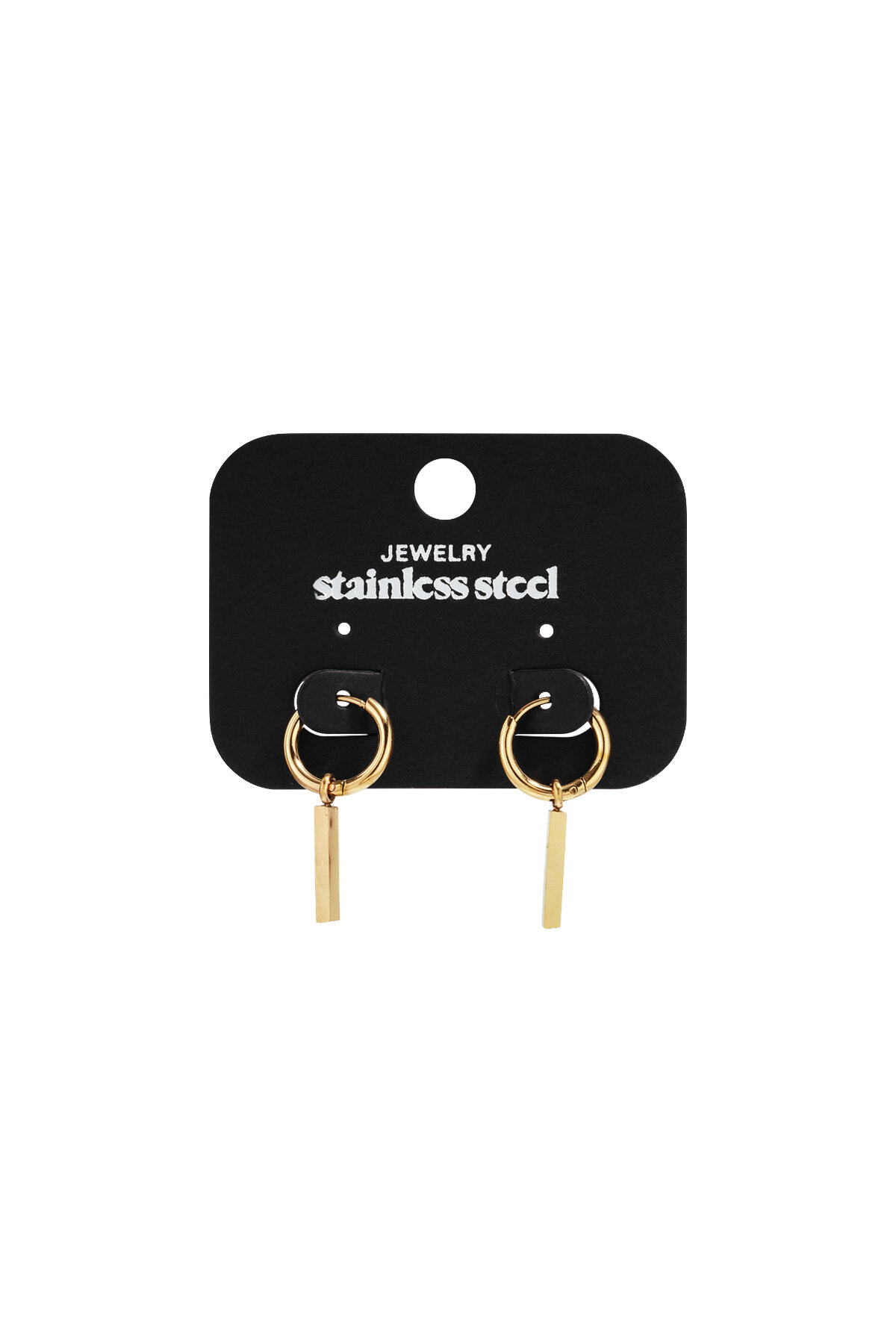 Boucles d'oreilles pendantes rectangulaires en acier inoxydable, collection décontractée et simple pour femmes h5 Image5