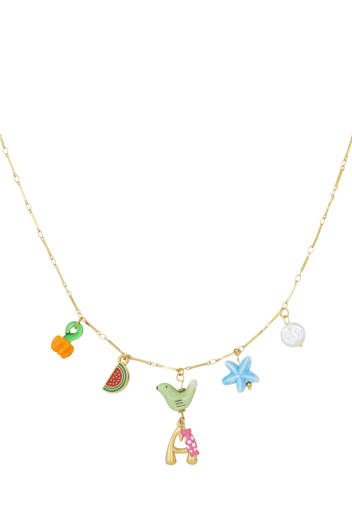Happy Initials necklace with charms 2