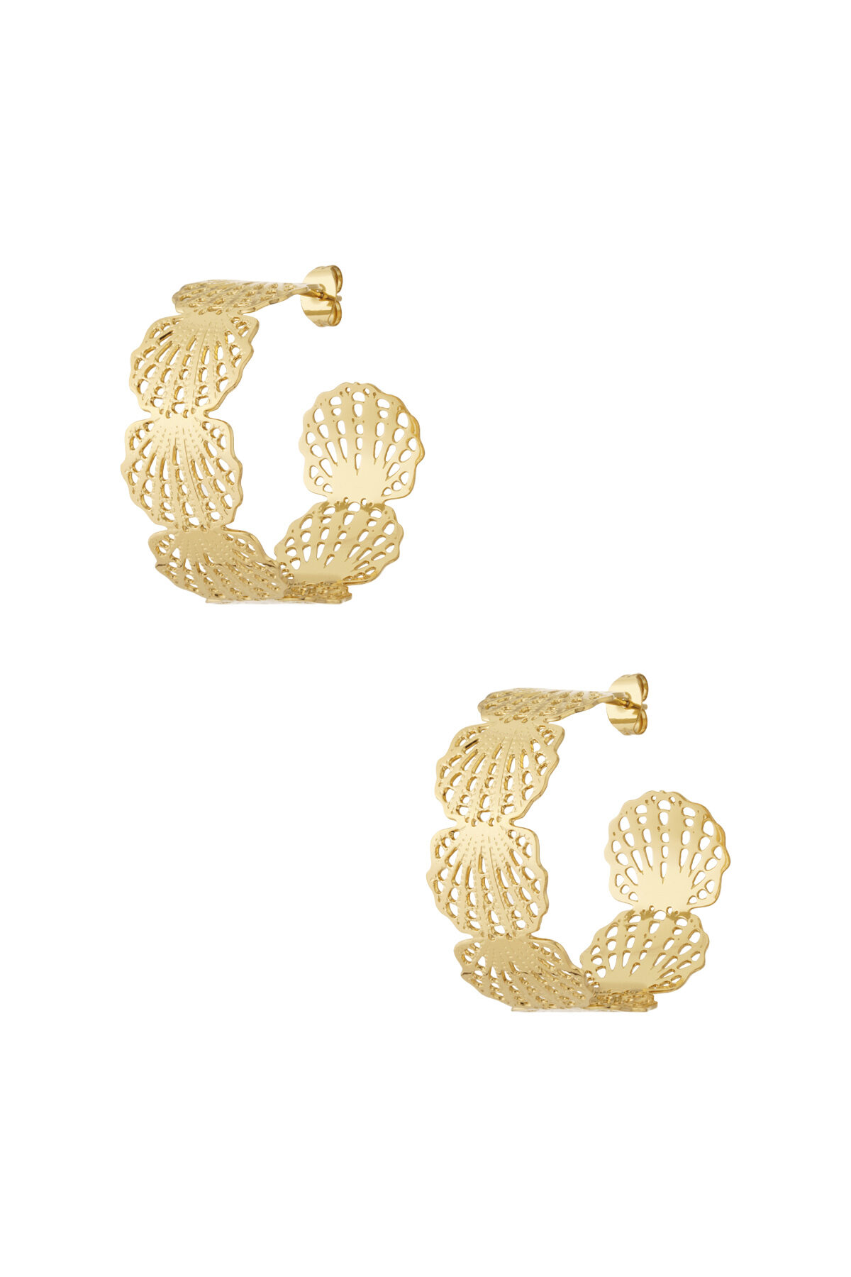 Boucles d'oreilles créoles coquillages 2