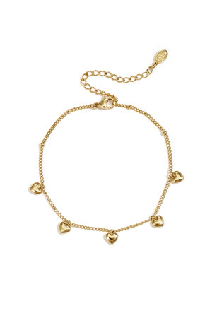 Bracelet with small dangling hearts h5