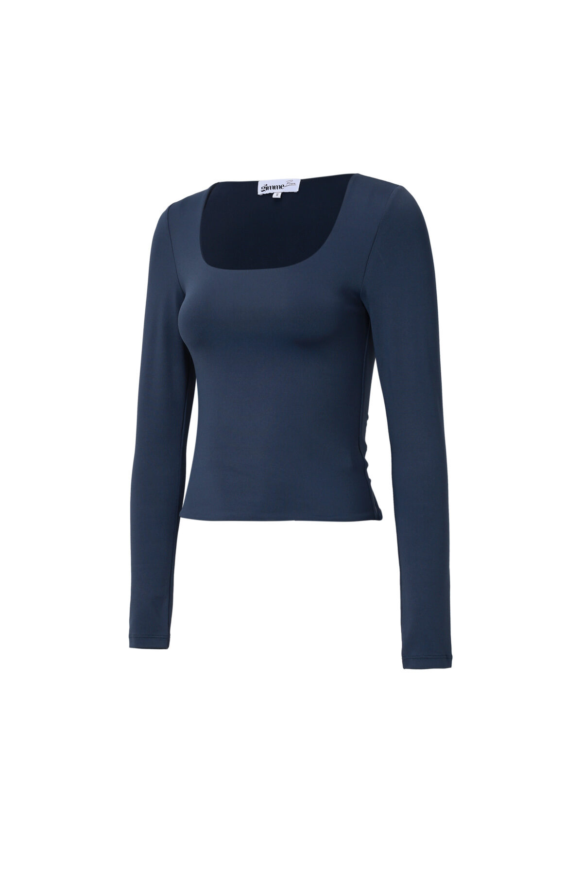 Knitted Nylon Women's Long Sleeve Top Basic Solid Color Picture2