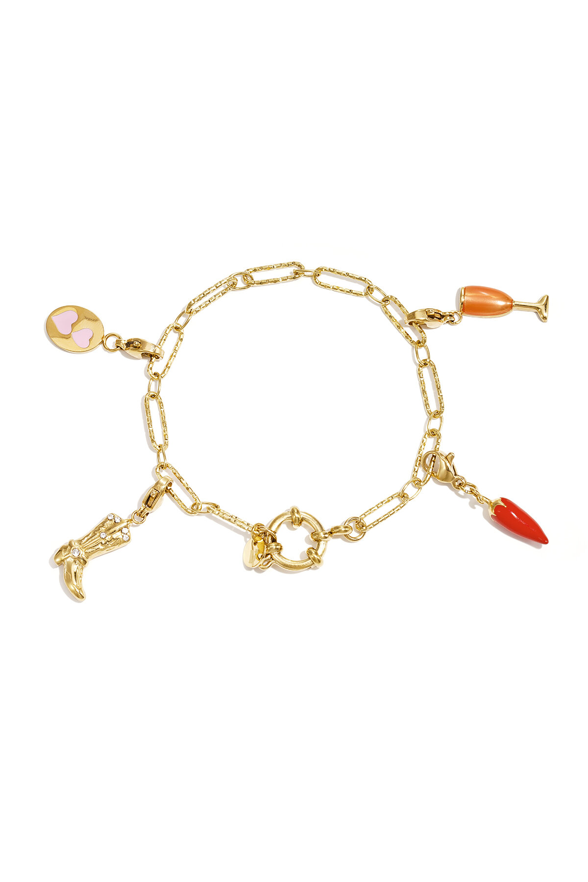 Bracelet with front clasp and alternating links h5Picture2